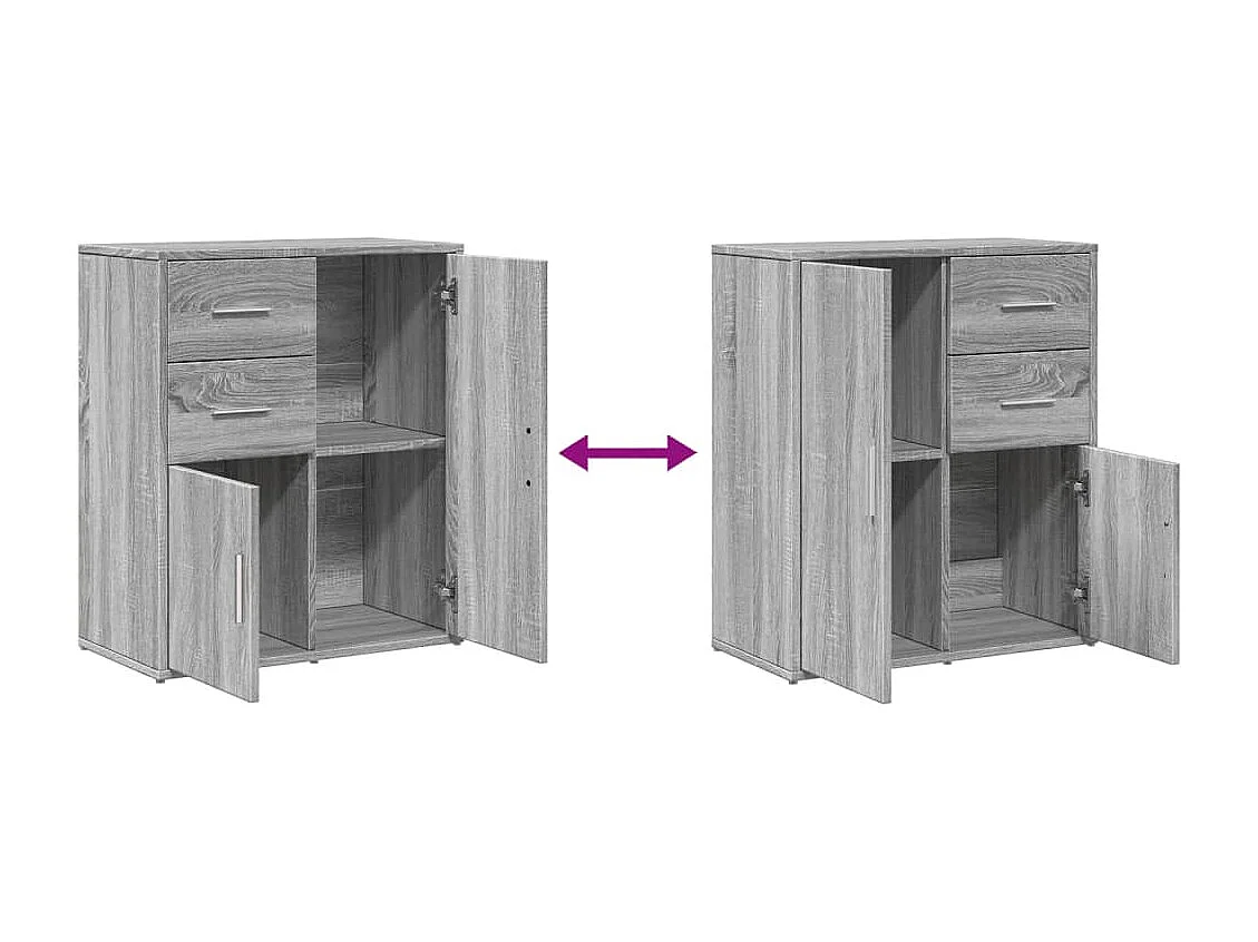 Sideboard Grau Sonoma-Eiche 60x31x70 cm Holzwerkstoff