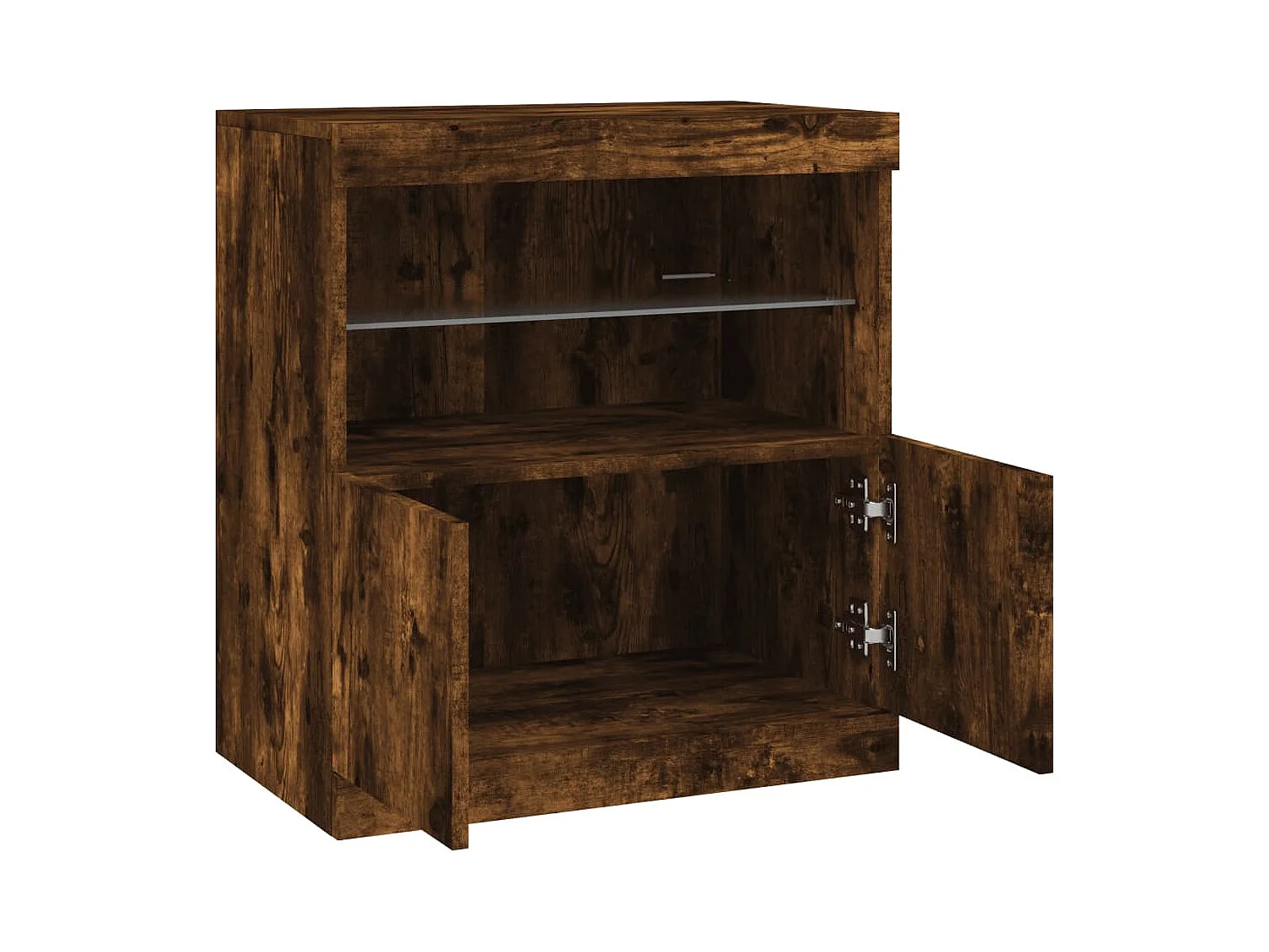 Credenza con Luci LED Rovere Fumo 60x37x67 cm