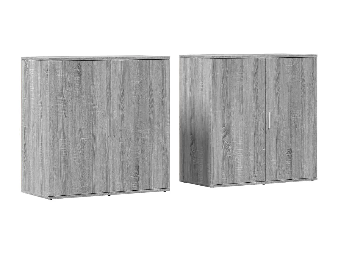 Aparadores 2 uds madera de ingeniería gris Sonoma 79x38x80 cm