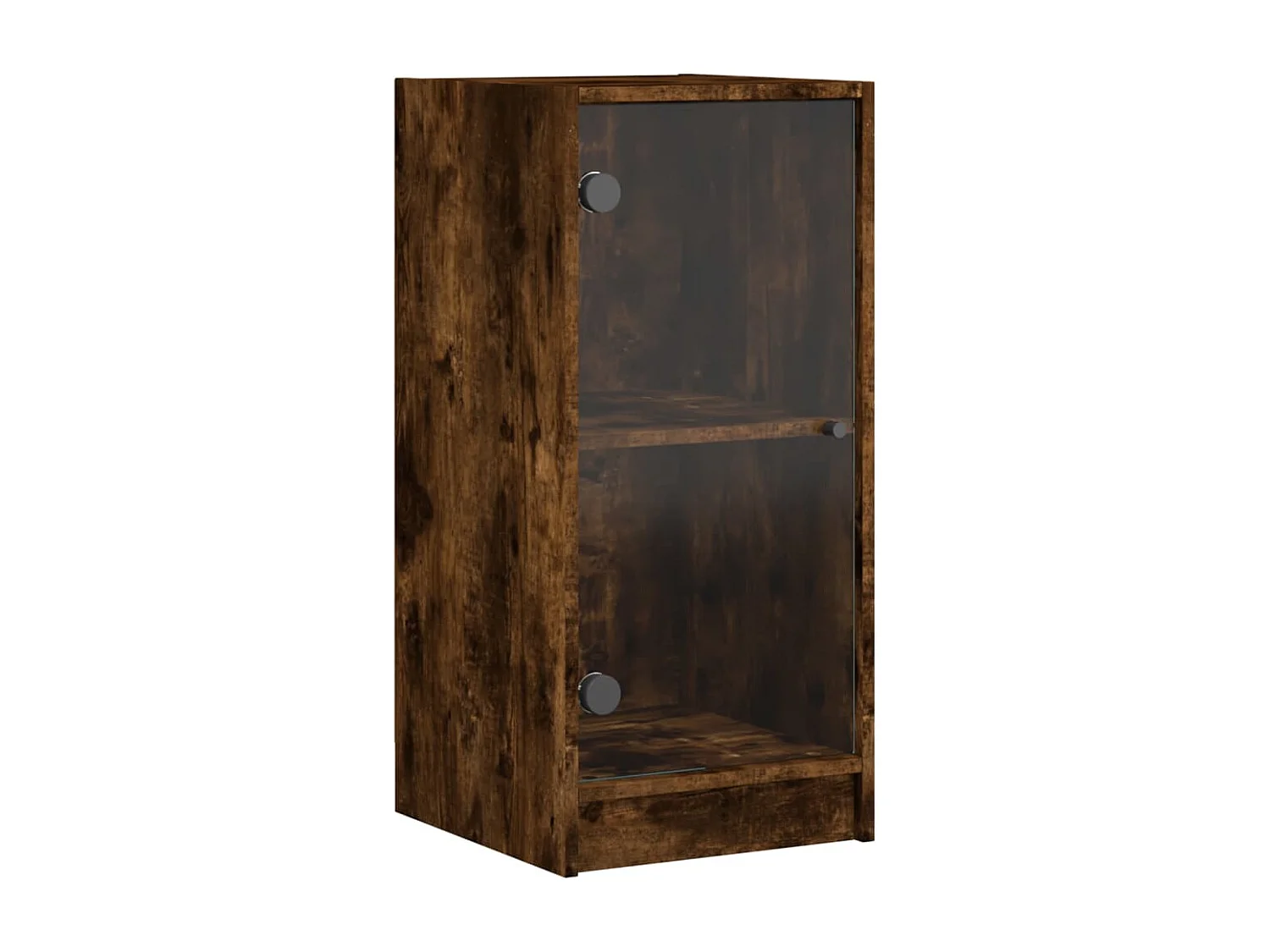 Mobile con Ante in Vetro Rovere Fumo 35x37x75,5 cm