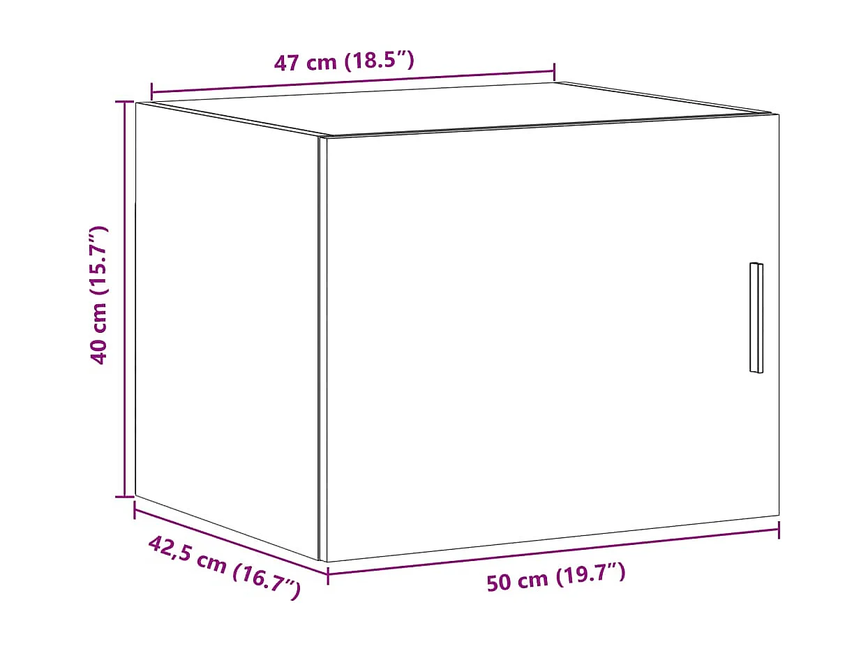 Armoire murale sonoma gris 50x42,5x40 cm bois d'ingénierie