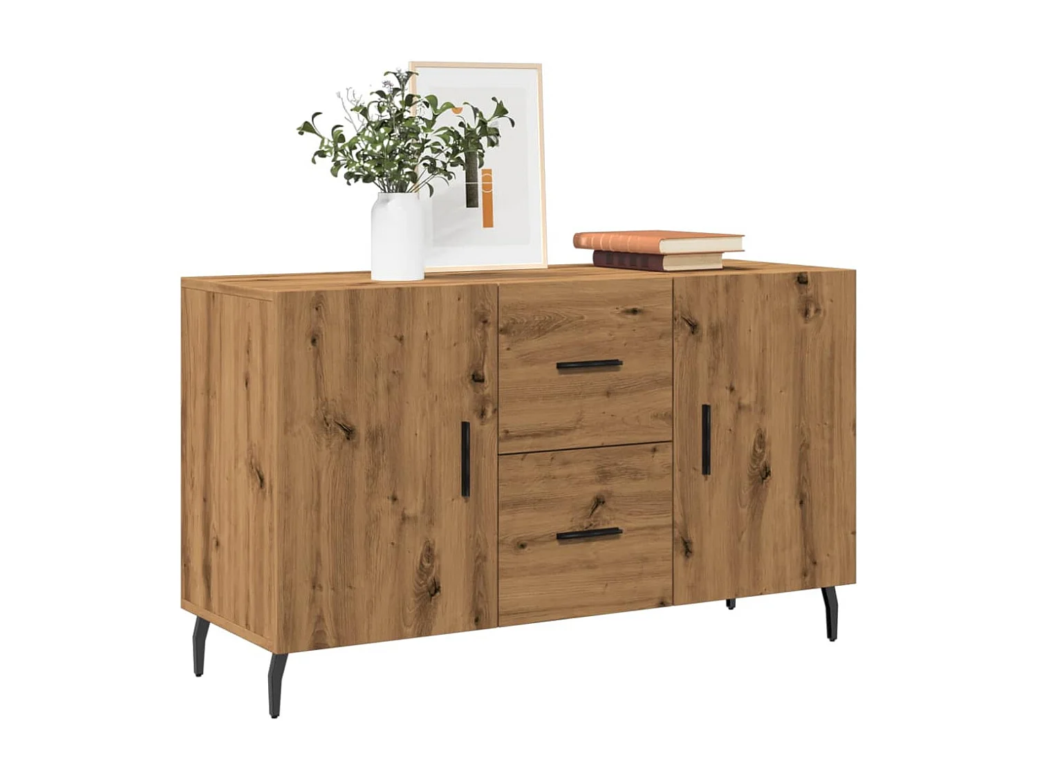 Credenza Rovere Artigianale 100x36x60 cm in Legno Multistrato