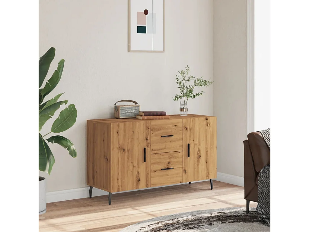 Credenza Rovere Artigianale 100x36x60 cm in Legno Multistrato