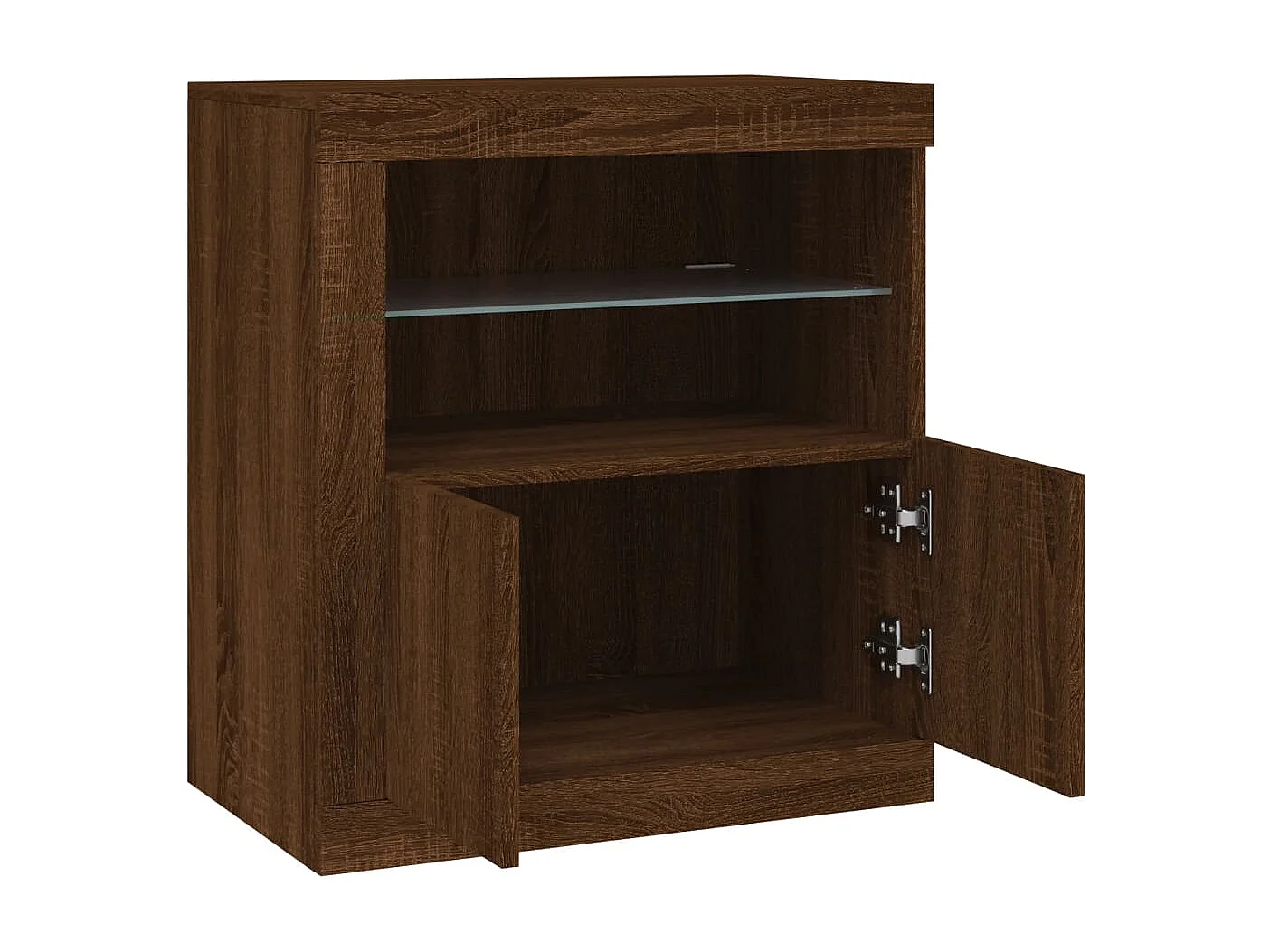 Sideboard mit LED-Leuchten Braun Eichen-Optik 60,5x37x67 cm