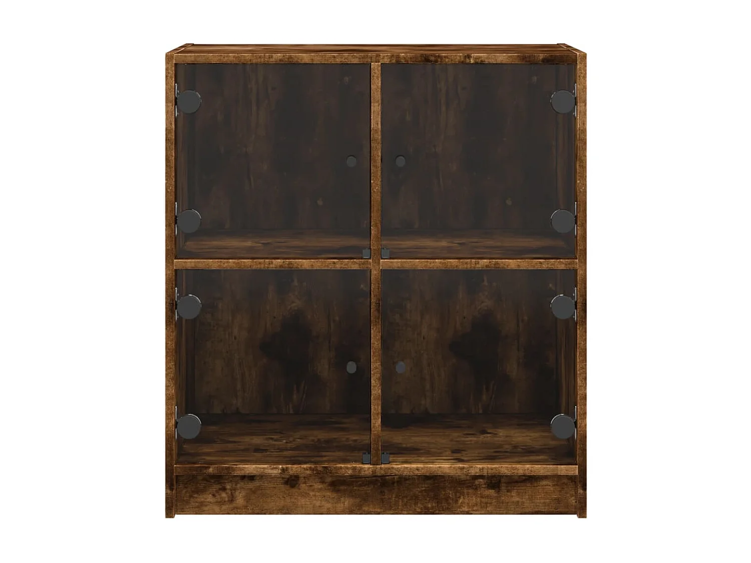 Armoire latérale avec portes en verre chêne fumé 68x37x75,5 cm