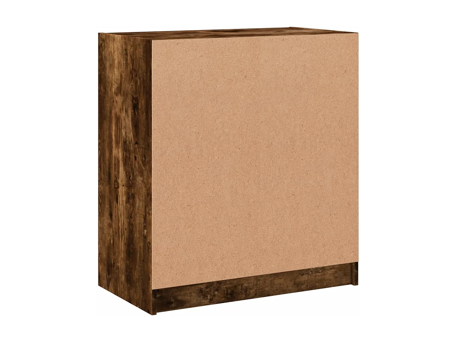 Armário de apoio c/ portas vidro 68x37x75,5 cm carvalho fumado