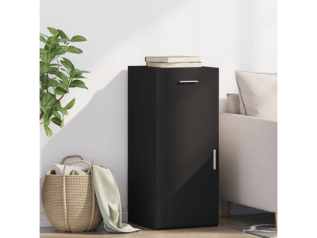 Buffet noir 40x42,5x93 cm bois d'ingénierie