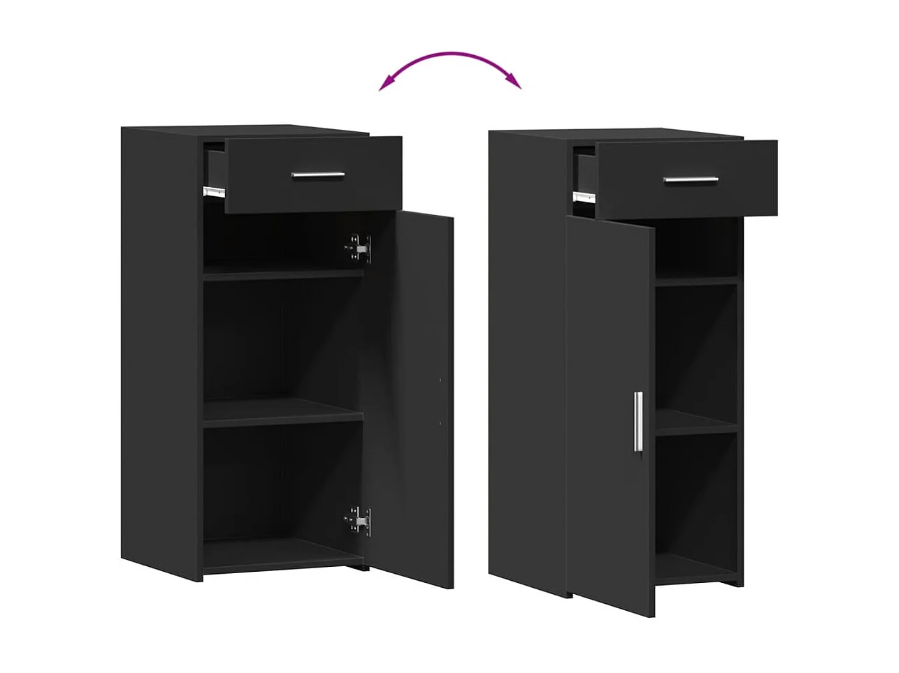 Buffet noir 40x42,5x93 cm bois d'ingénierie