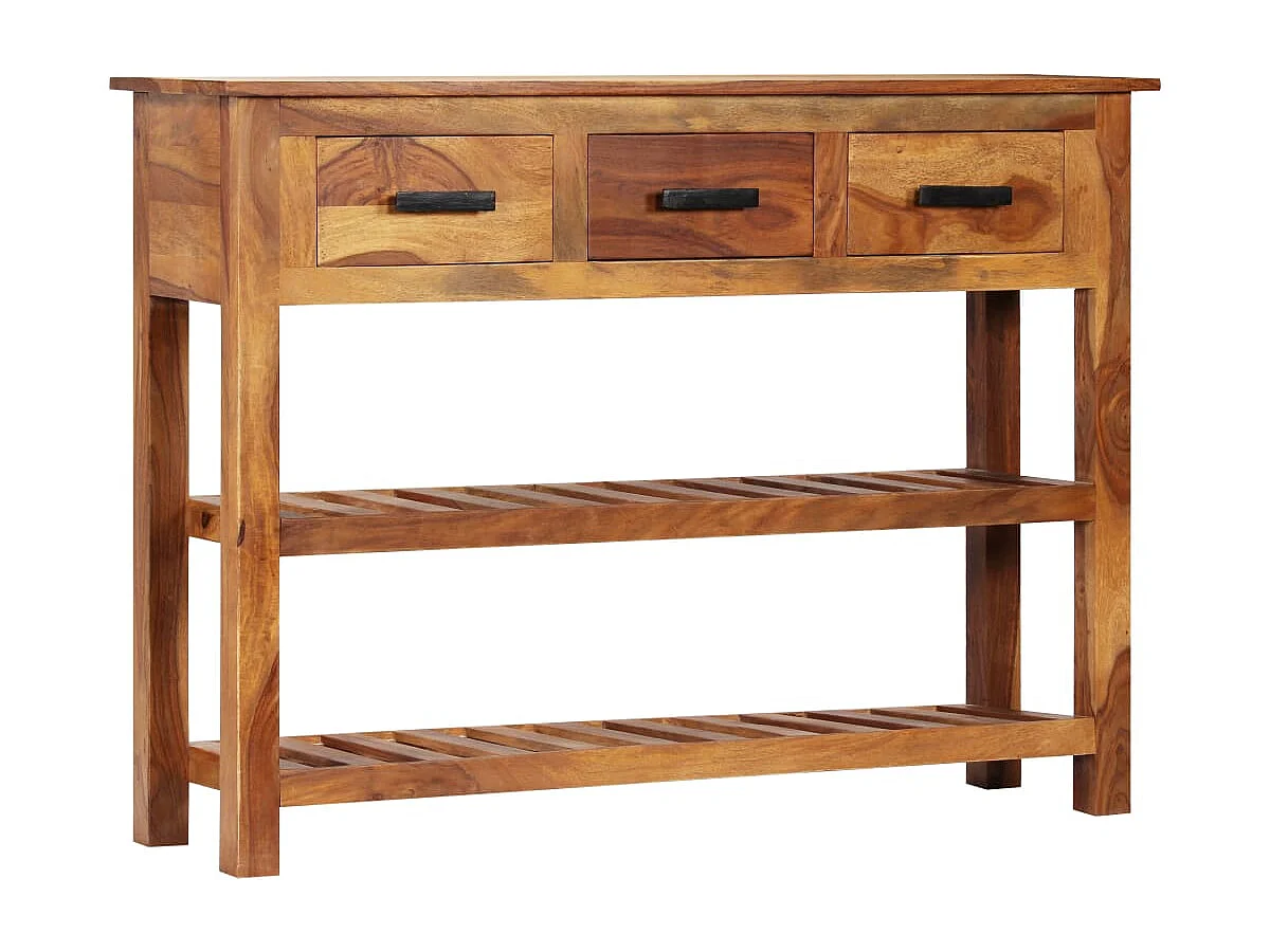 Credenza con 3 Cassetti 110x30x80 cm in Legno Massello