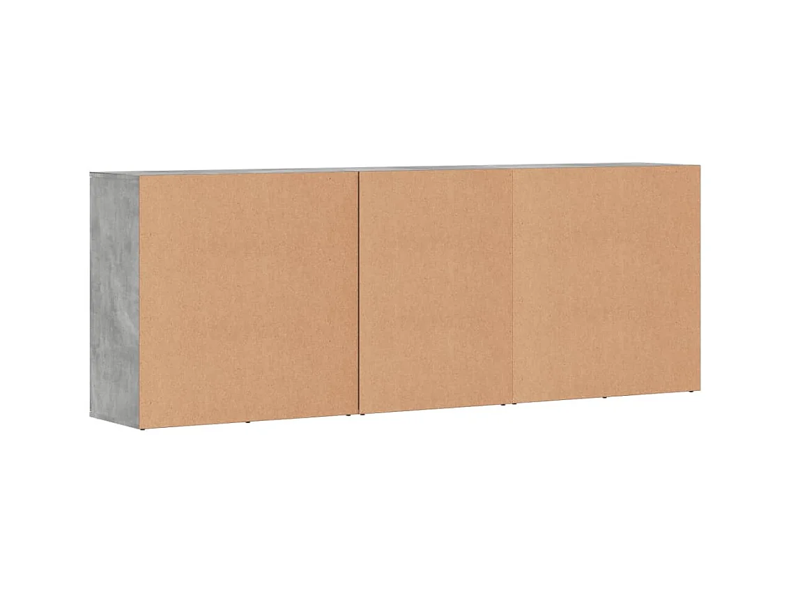Credenze 3 pz Grigio Cemento in Legno Multistrato