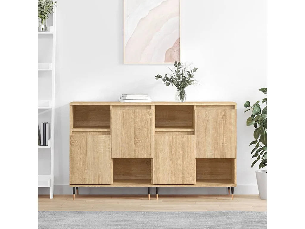 Sideboards 2 Stk. Sonoma-Eiche Holzwerkstoff