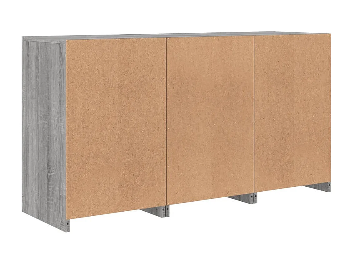 Credenza con Luci LED Grigio Sonoma 123x37x67 cm