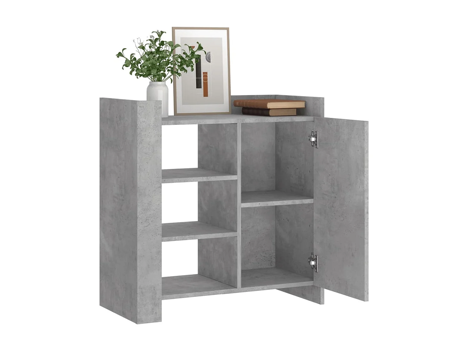 Buffet gris béton 73,5x35x75 cm bois d'ingénierie
