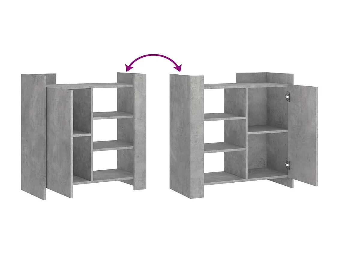 Buffet gris béton 73,5x35x75 cm bois d'ingénierie