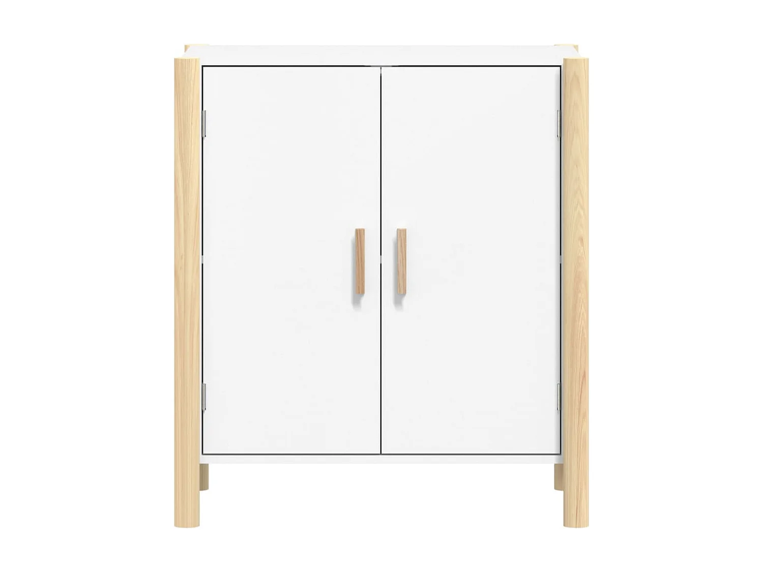 Aparador de madera contrachapada blanco 62x38x70 cm