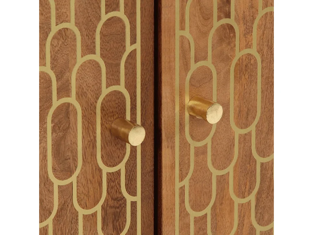 Credenze 3 pz 60x33x75 cm in Legno Massello di Mango