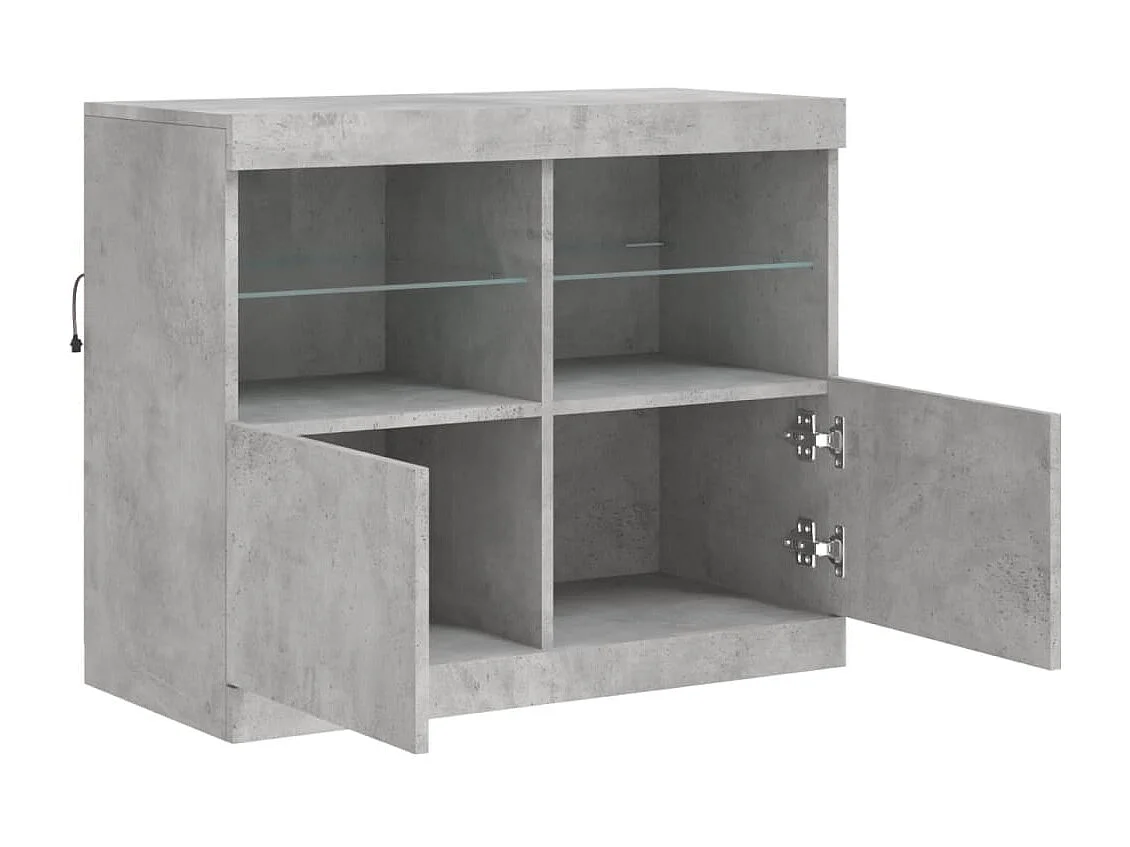 Credenza con Luci LED Grigio Cemento 81x37x67 cm