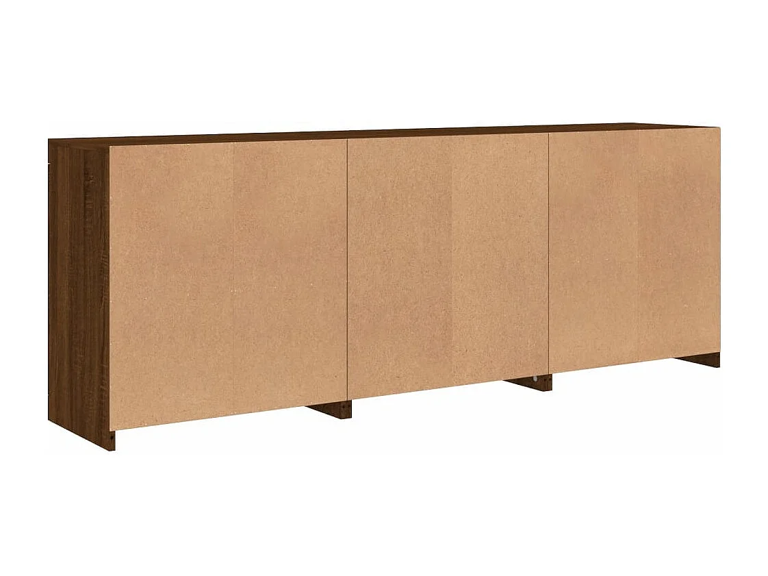 Sideboard mit LED-Leuchten Braun Eichen-Optik 181,5x37x67 cm