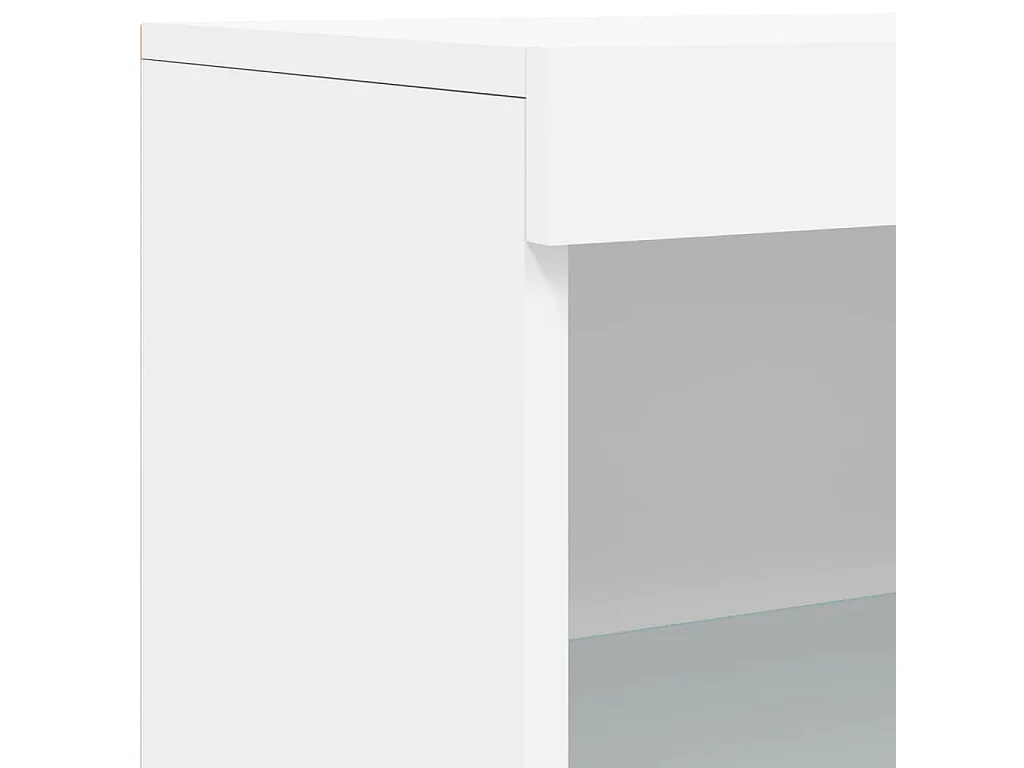 Credenza con Luci LED Bianca 181,5x37x100 cm