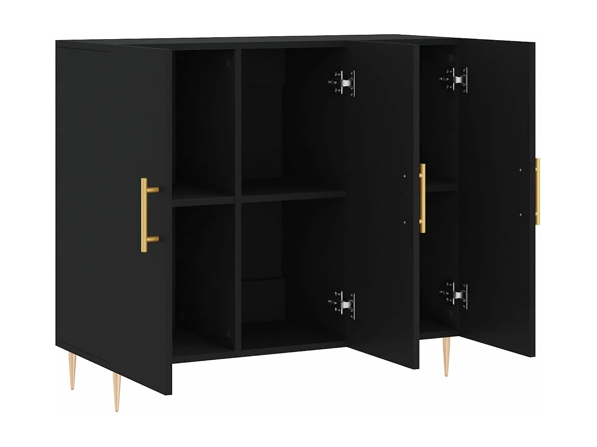 Sideboard Schwarz 90x34x80 cm Holzwerkstoff