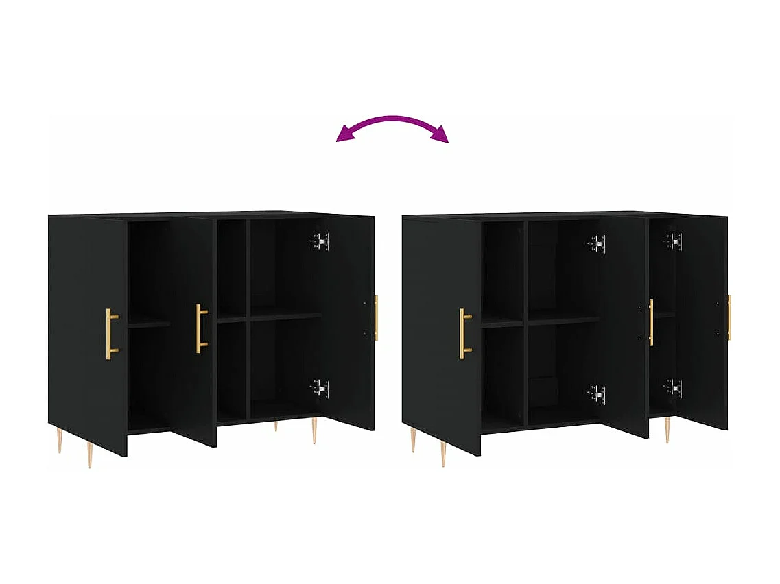 Sideboard Schwarz 90x34x80 cm Holzwerkstoff