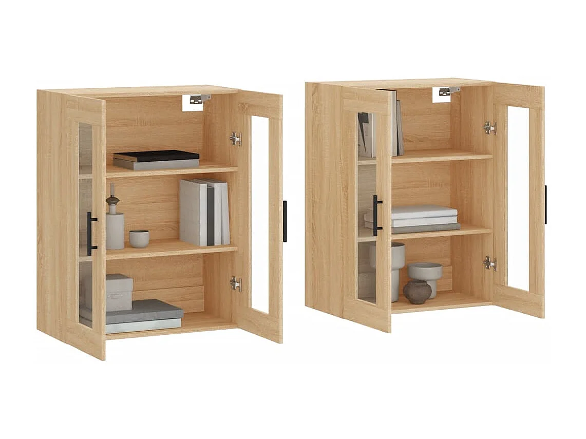 Armadietti a Parete 2 pz Rovere Sonoma in Legno Multistrato