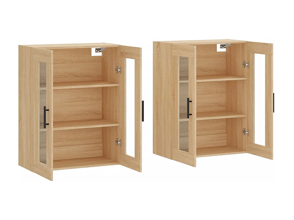 Armadietti a Parete 2 pz Rovere Sonoma in Legno Multistrato