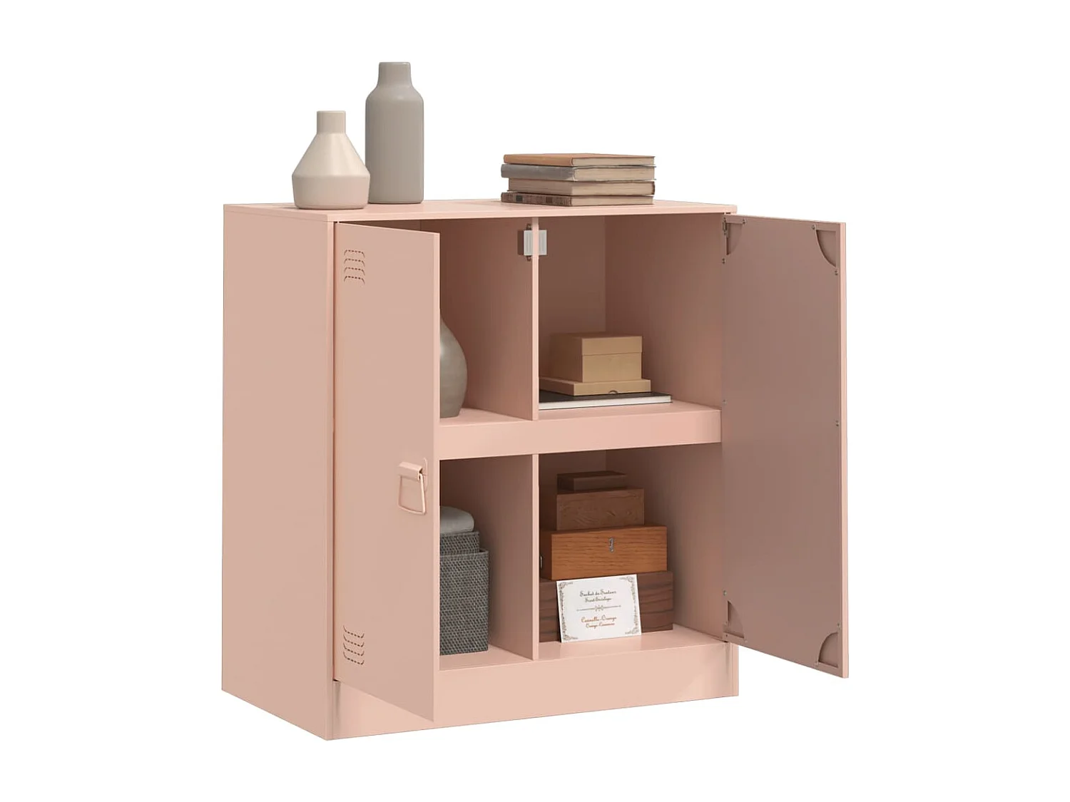 Aparador de acero rosa 67x39x73 cm