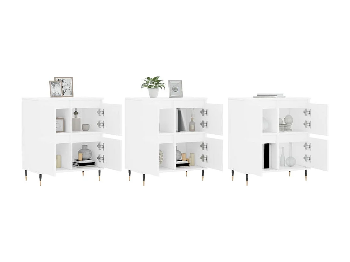 Buffets 3 pcs Blanc Bois d'ingénierie