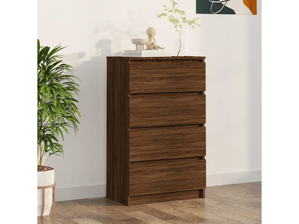 Credenza Rovere Marrone 60x35x98,5 cm in Legno Multistrato