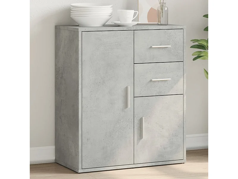 Credenza Grigio Cemento 60x31x70 cm in Legno Multistrato