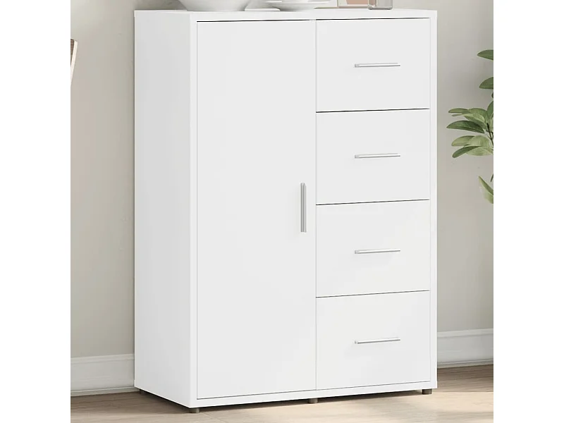 Credenza Bianca 60x31x84 cm in Legno Multistrato