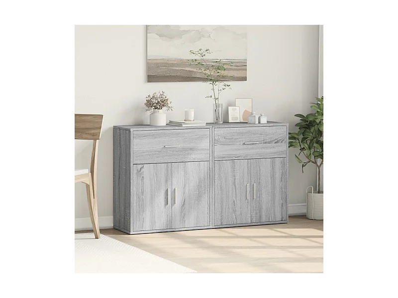 Sideboards 2 Stk. Grau Sonoma-Eiche 60x31x70 cm Holzwerkstoff