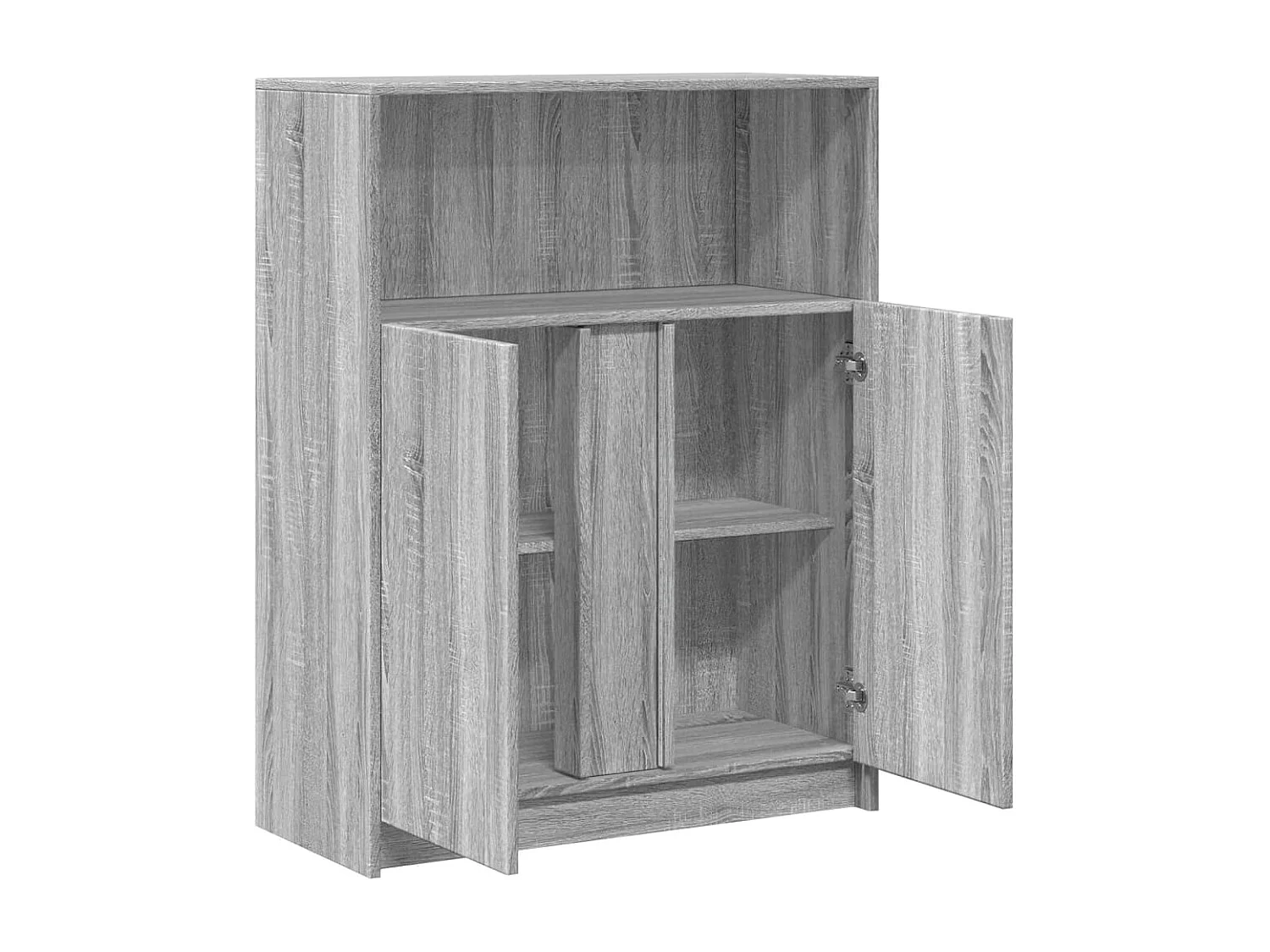 Credenza con LED Grigio Sonoma 77x34x100cm in Legno Multistrato