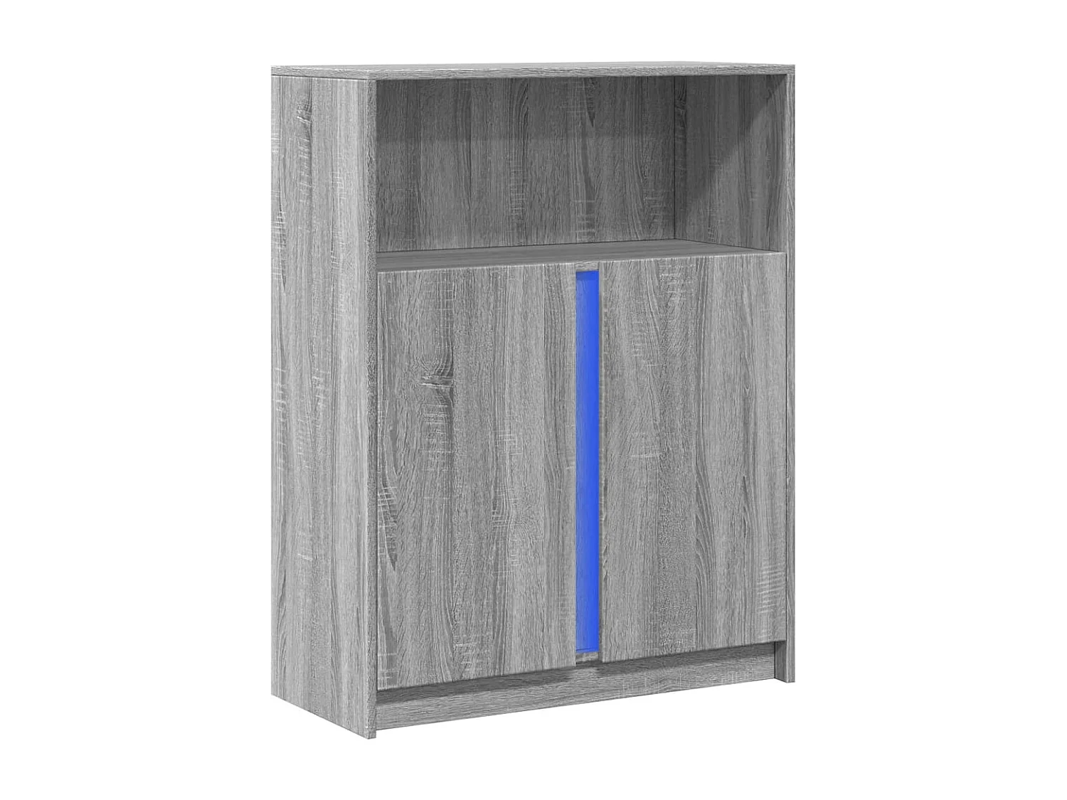 Buffet avec LED sonoma gris 77x34x100 cm bois d'ingénierie