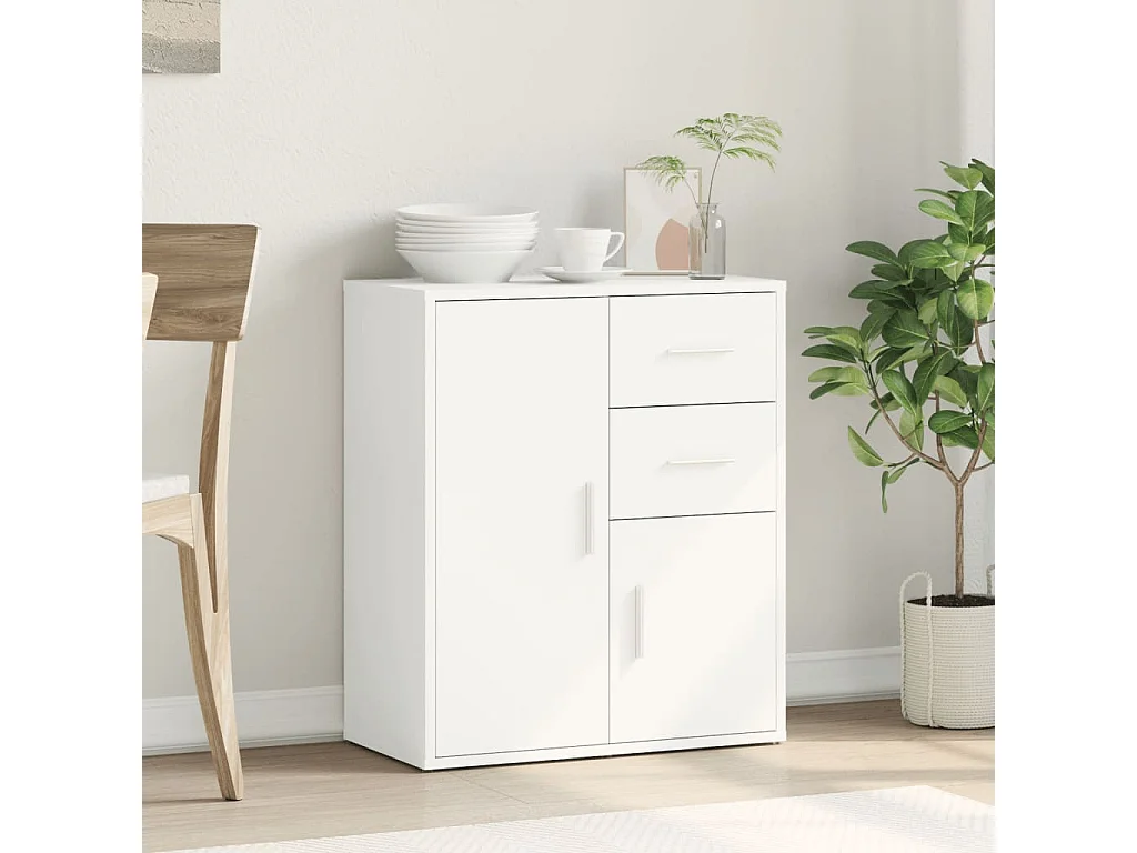 Credenza Bianco 60x31x70 cm in Legno Multistrato