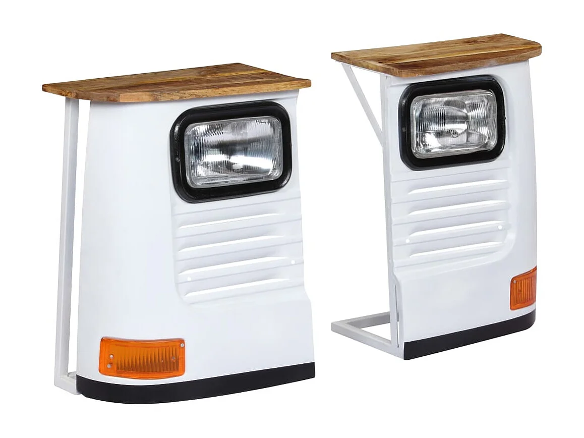 Credenza Camion in Legno Massello di Mango Bianco