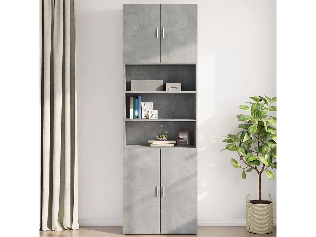 Armoire murale gris béton 80x42,5x64 cm bois d'ingénierie