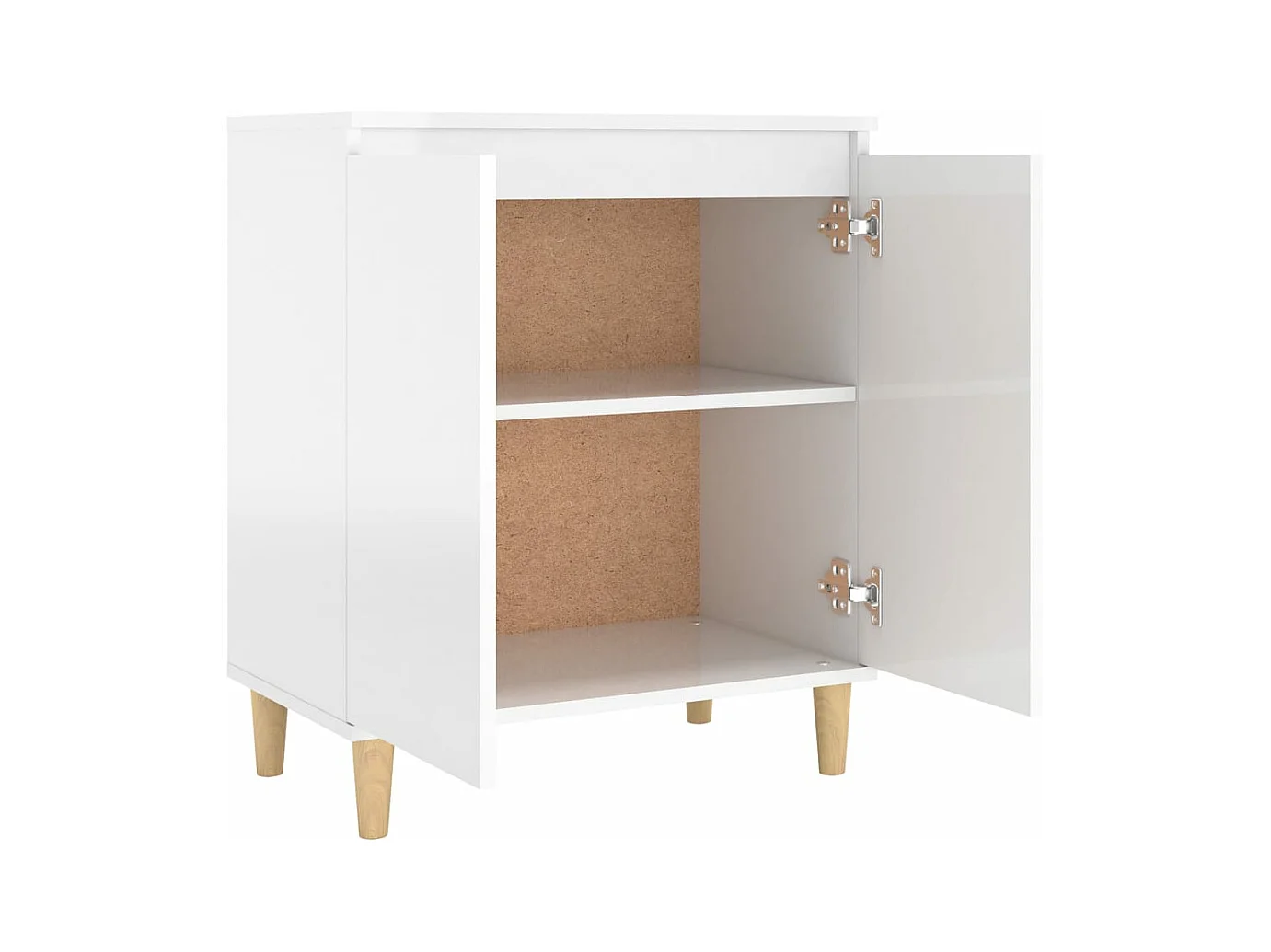 Aparador pernas madeira derivados de madeira branco brilhante