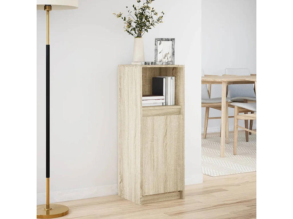 Buffet avec LED chêne sonoma 38x34x100 cm bois d'ingénierie