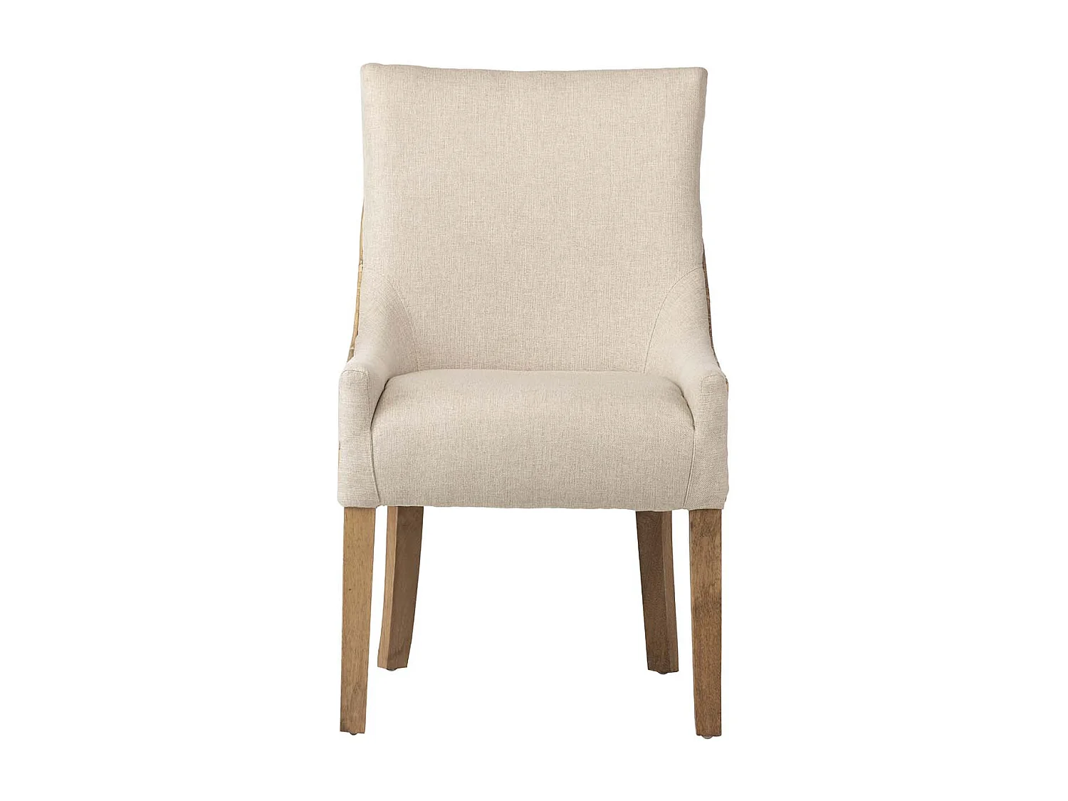 Silla Ratan Lino Madera Beige Natural 54x52x91 Cm