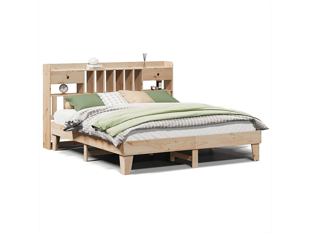 Cadre de lit sans matelas 200x200 cm bois massif de pin