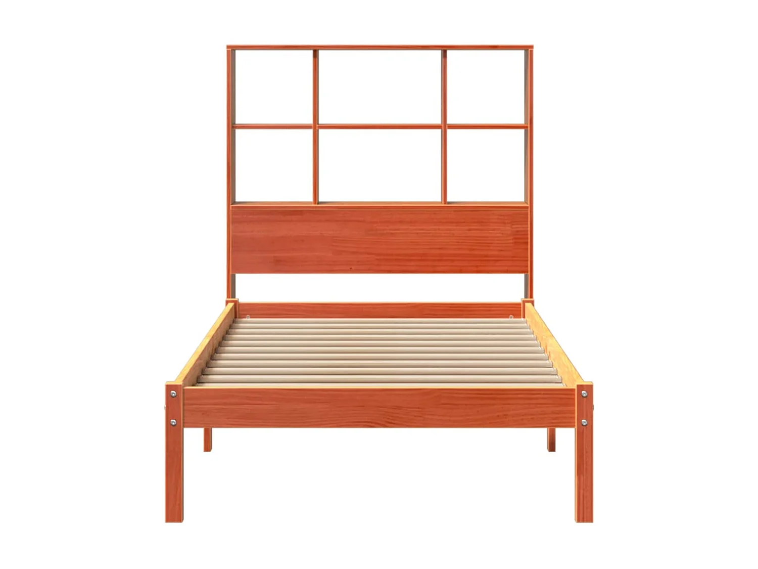 Lit bibliothèque sans matelas cire marron 75x190 cm pin massif