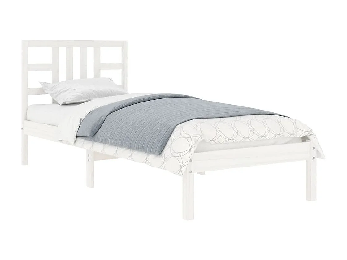 Cadre de lit sans matelas blanc 100x200 cm bois massif