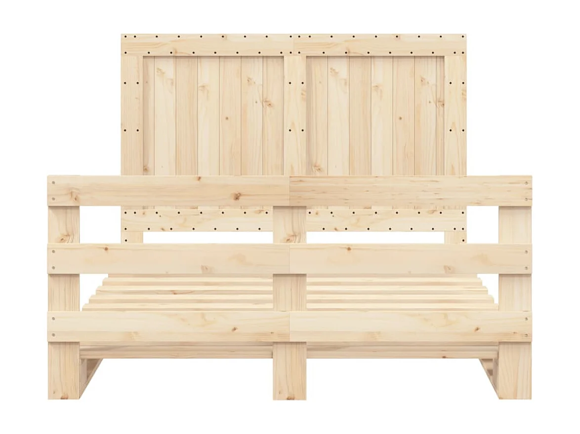 Cadre de lit sans matelas avec tête de lit bois massif