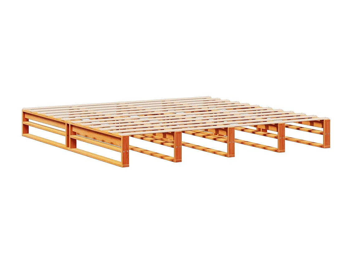 Letto Libreria senza Materasso Marrone Cera 200x200 cm Legno