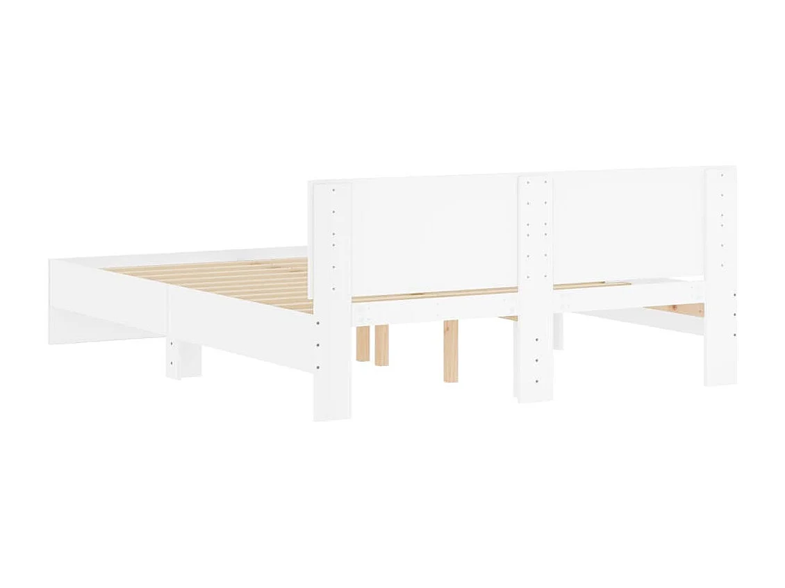 Estructura de cama con cabecero blanca 140x200 cm