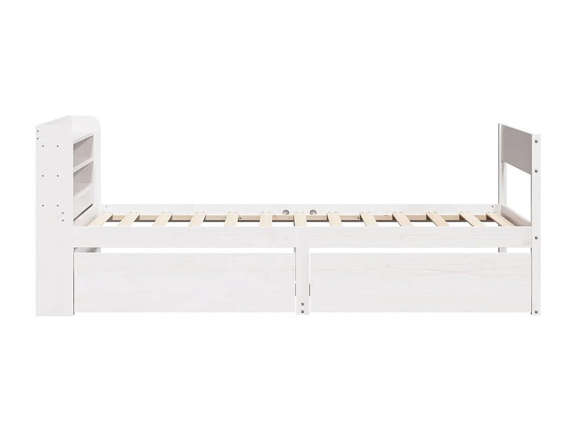 Estructura de cama sin colchón madera maciza blanca 75x190 cm