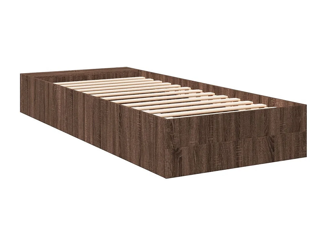 Estructura de cama madera de ingeniería roble marrón 90x200 cm