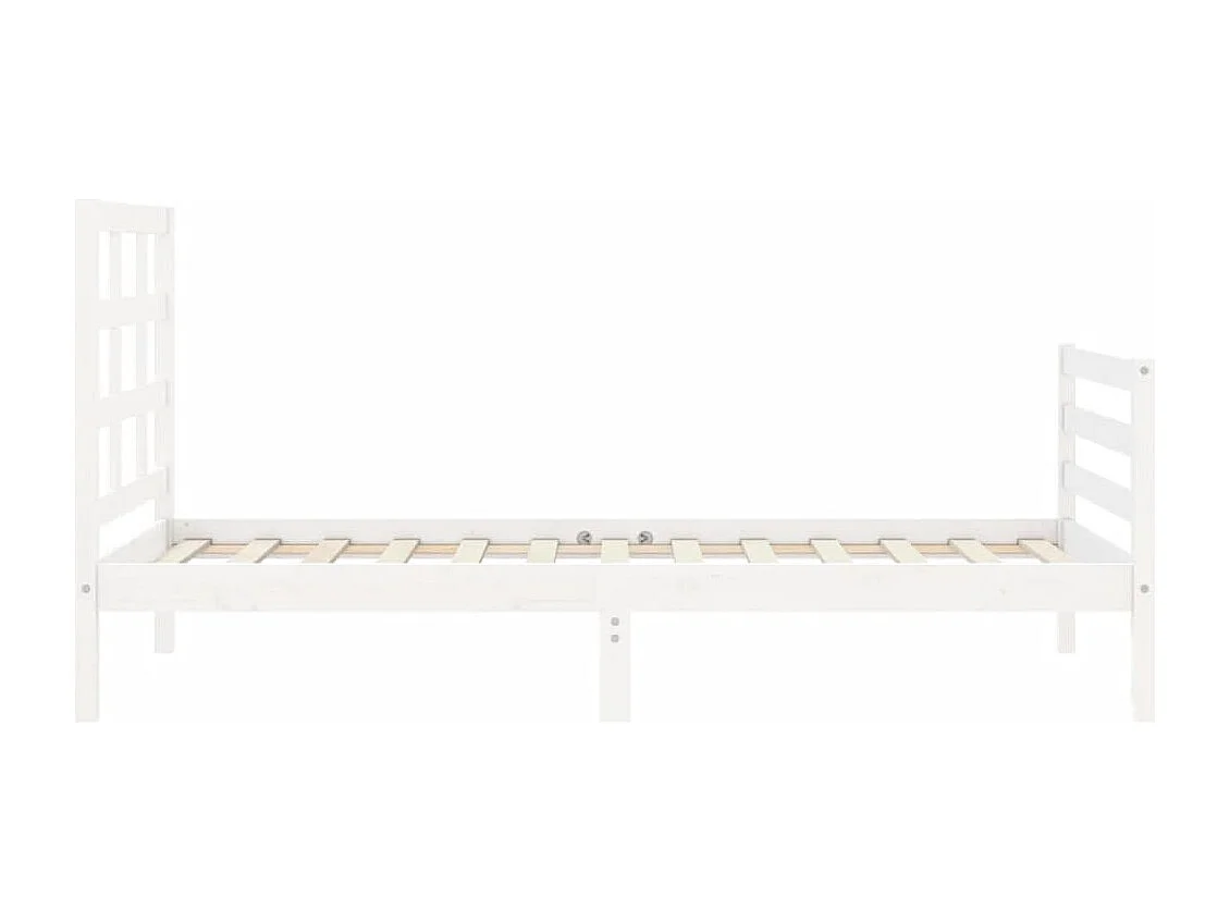 Cadre de lit sans matelas blanc bois massif